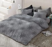 Pamut lepedők Karácsonyi lepedők Szürke pehely TiaHome - 1x Párna 90x70cm, 1x Paplan 140x200cm