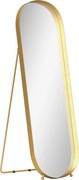 HOMCOM Teljes hosszú tükör 160 x 50 cm Ívelt állványtükör Fém kerettel és törésbiztos üveggel, Álló tükör, Támasztótükör Nappaliba, Hálószobába, Elősz