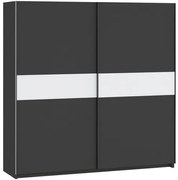 BERNO 200 cm. Gardróbszekrény Antracit/Fehér Színben