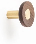 Fogas  Viefe ZOOT  gomb,  60mm, fa-alumínium, csiszolt sötét sárgaréz + dió EI