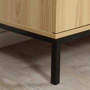 HOMCOM Konyhai Buffet Tároló Szekrény 2 Szekrénnyel Állítható Polccal 3 Fiókkal Modern Stílus - 120 x 39.5 x 77 cm Természetes | Aosom