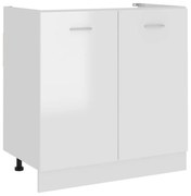 “Lyon” magasfényű fehér szerelt fa mosogató alsószekrény