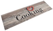 szürke mosható cooking feliratos bársony konyhaszőnyeg 45x150cm