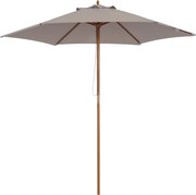 Outsunny Napernyő Ø 250 cm, Kábelmechanikás Napernyő Erkélyre, Tengerparti Napernyő Bambuszból, Szélálló Piaci Napernyő Napvédő Erkélyre, Teraszra, Ke