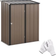 Outsunny 1.34 m² Kerti Szekrény Fádó Lakatolható Kertiszerszám Tároló 161.5 x 94.5 x 196 cm Barna | Aosom