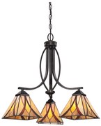Elstead QZ-ASHEVILLE3 - Tiffany ASHEVILLE láncos csillár 3xE27/60W/230V