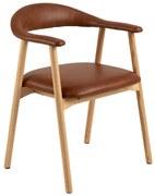 Konyakbarna-natúr színű bőrutánzat étkezőszék Addi – Actona