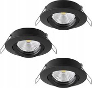 Tedo 1 kerek Led süllyesztett lámpa szett, 14,4 W, fekete, meleg fehér