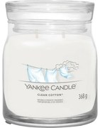 Yankee Candle Signature Clean Cotton illatos gyertya közepes üvegben, 368 g, M