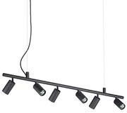 Ideal Lux - LED Csillár zsinóron DYNAMITE 6xGU10/7W/230V fekete