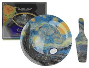 Üvegtányér lapáttal,30cm,Van Gogh:Csillagos éj