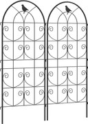 Outsunny Fém Kápolna 2 Darabos Szett Növények Mászó Cseréphez Madár Mintával 50x120 cm Kápolna Benti Növényekhez Paprika Virágokhoz Mászó Növényekhez