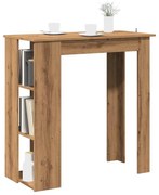 kézműves tölgy szerelt fa bárasztal polccal 102x50x103,5 cm