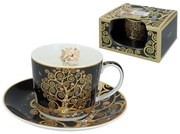 Porcelán csésze aljjal - 230 ml - díszdobozban Klimt Életfa