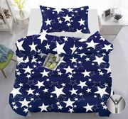 Pamut ágynemű STAR sötétkék Ágyneműhuzat mérete: 70 x 90 cm | 140 x 200 cm