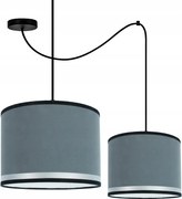 Modern Függő Mennyezeti Lámpa 200cm Szürke Kerek Lámpabúra Hálószoba Nappaliba