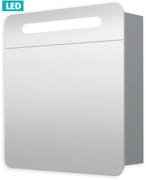 Tükrös szekrény 60 cm, 1 balos ajtó, LED világítás, aljzat+kapcsoló, IP44 GALPIR60LED
