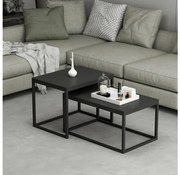 KÉSZLET 2x Kávésasztal LEKA fekete