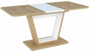 Nigel bővíthető étkezőasztal tölgy/fehér 120-160 cm