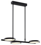 Modern fekete függőlámpa LED-del, 3 fokozatban szabályozható, 3 lámpás - Vivé