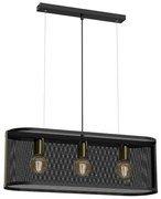 Csillár zsinóron KAGA 3xE27/60W/230V fekete/arany