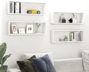 4 db fehér szerelt fa fali kockapolc 80 x 15 x 26,5 cm