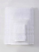 Harmony bambusz törölköző 50x90 fehér, ezüst bordűrrel