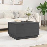 szürke tömör fenyőfa dohányzóasztal 60x50x35 cm