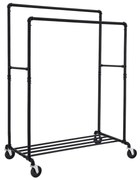 RARE dupla ruhatartó állvány, vízcsövekkel 100x59x162cm, fekete SongmicsHome