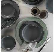 12 részes porcelán étkészlet, szürke