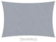 Derékszögű napellenző, 2x4 m, rögzítő gyűrűkkel, poliészter, légáteresztő, világosszürke