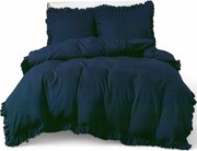 Fodros Ágyneműhuzat Garnitúra 220X200 Egyszínű +2X70X80 Elegáns Sötétkék