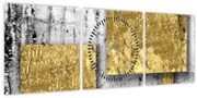Kép - Arany négyzetek N⁰3 (órával) (90x30 cm)