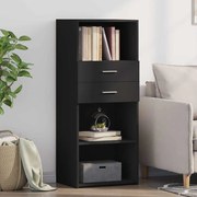 fekete szerelt fa magasszekrény 50 x 42,5 x 124 cm