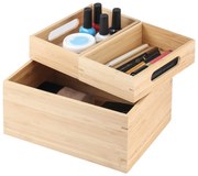 Natúr színű bambusz fürdőszobai rendszerező kozmetikumokhoz Isalys – MSV