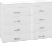 HOMCOM Mobil Fiókos Szekrény Fa Anyagból Hálószobába, Konyhába, Fürdőszobába 90×35×73cm Fehér | Aosom