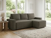SMART BOUCLE L alakú kihúzható, megfordítható sarokkanapé 232x143 cm, szürkésbarna