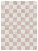 Világos rózsaszín-krémszínű mosható kézi szövésű pamut szőnyeg 120x160 cm Kitchen Tiles Rose – Lorena Canals