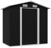 antracitszürke acél kerti fészer 204 x 132 x 186 cm