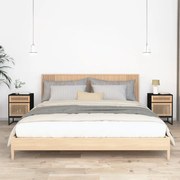 2 db fekete szerelt fa és vas éjjeliszekrény 40x30x55,5 cm