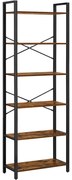Könyvespolc, álló polc, rusztikus barna 66x30x186cm