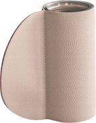 Váza bőr borítással bézs 14 cm