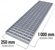 Acél padlórács 25 x 100 x 3 cm, ezüst