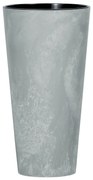 TUBUS SLIM BETON EFFECT virágtartó betéttel 25 cm, szürke, 25 cm