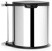 Fényes ezüstszínű acél beépíthető szemetes 15 l – Brabantia