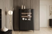 Vesper vitrin 103 cm - fekete / fekete lábak
