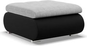 Tokio puff, fonott + műbőr, szürke - fekete