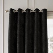 Fekete zsenília termo függöny szett 2 db-os 168x183 cm Selene Luxury Chenille – Hyperion