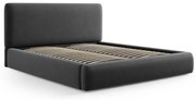 Sötétszürke kárpitozott ágyneműtartós franciaágy ágyráccsal 180x200 cm Colonel – Cosmopolitan Design