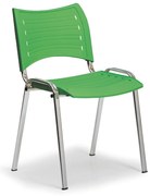SMART műanyag szék - króm lábak, zöld